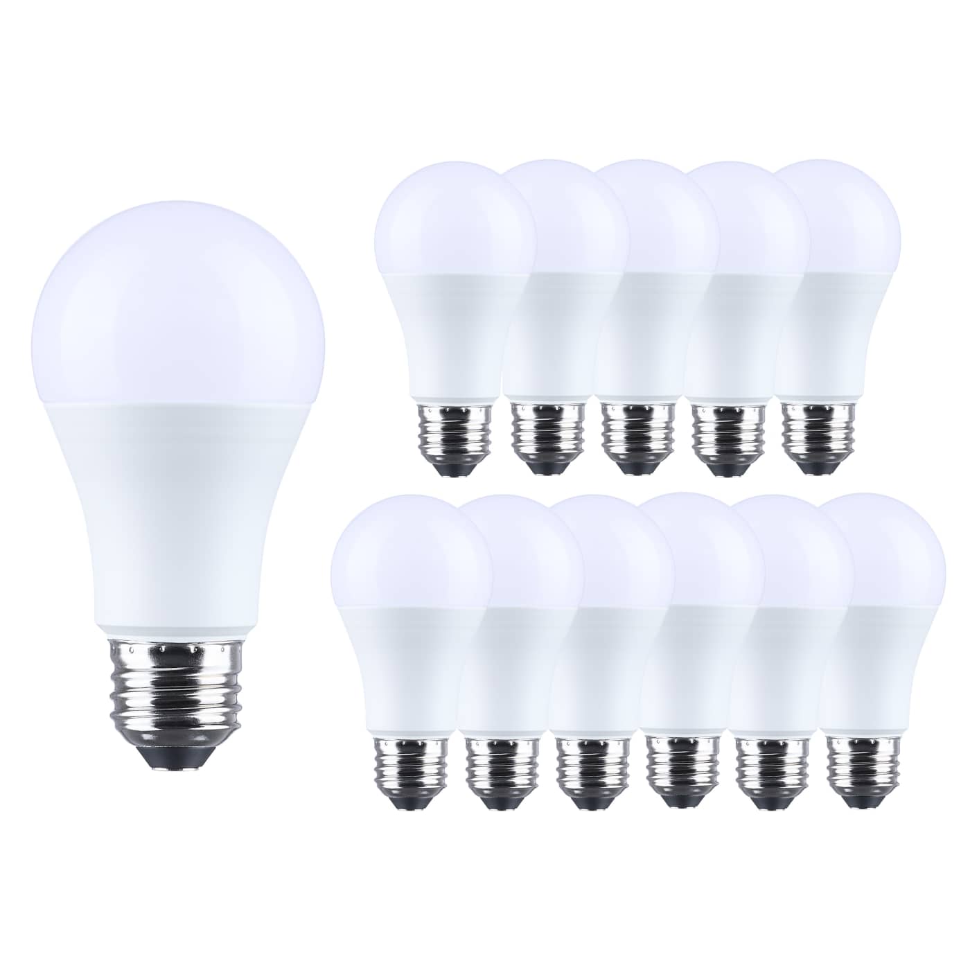 Satco S14354 9.8W LED A19 Medium E26 Plastic Base - CCT: 2700K - 120 Volt - Pack of 12