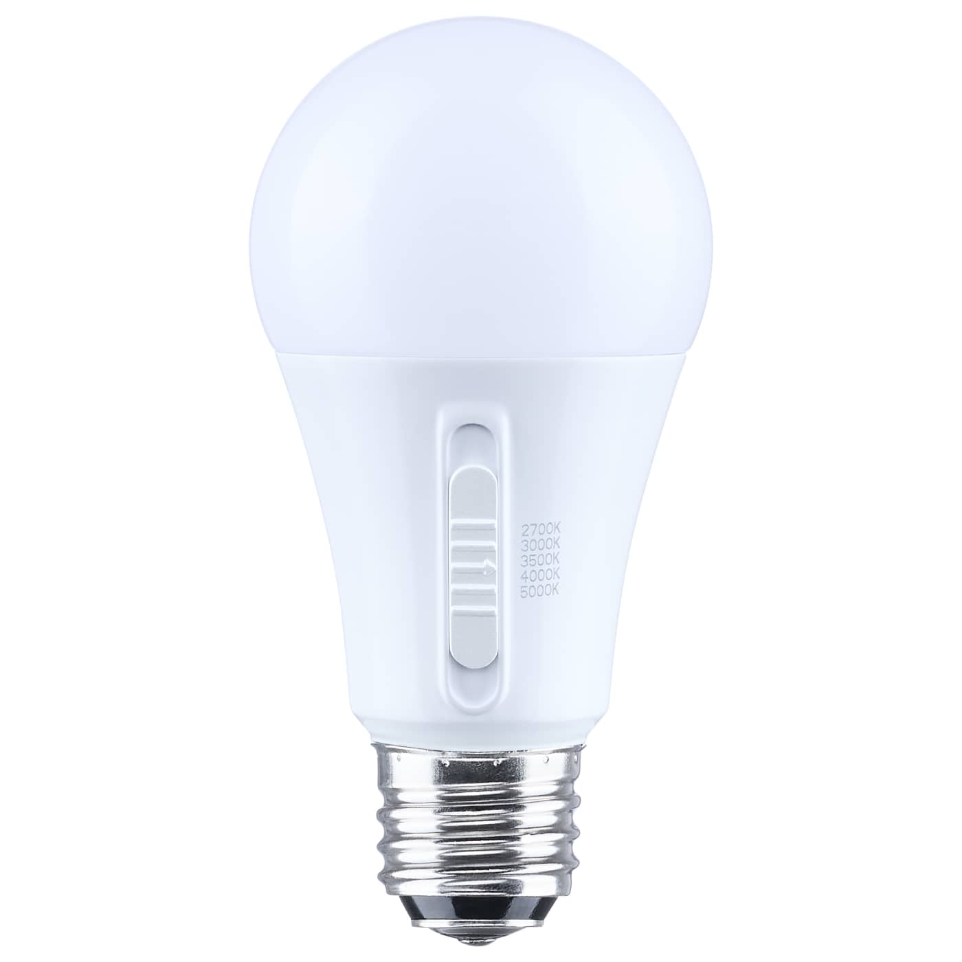 Satco S14404 LED A19 Three-Way Lamp - Selectable CCT - Wattage: 13.5/10/5  - Selectable lumens - Medium Double Contact Base - 1-Pack