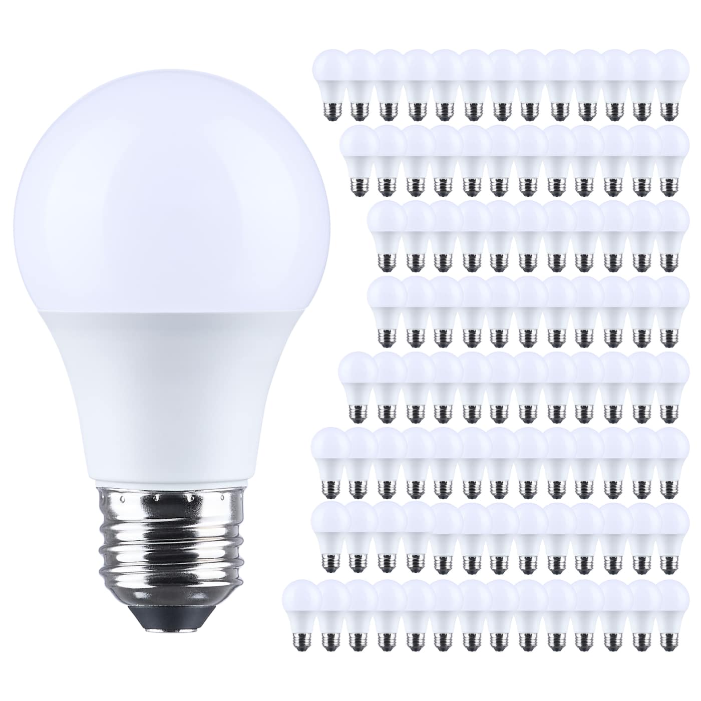 Satco S14411 LED A19 Medium Base Plastic Lamp - CCT: 3000K - Wattage: 8.5W - Lumens: 800L - 100-Pack