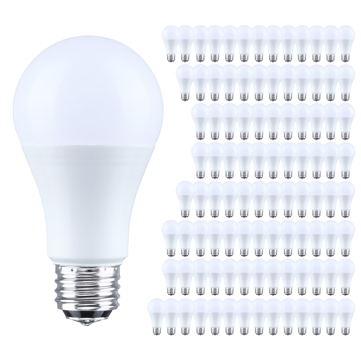 Satco S14416 LED A19 Medium Base Plastic Lamp - CCT: 5000K - Wattage: 9.8W - Lumens: 800L - 100-Pack