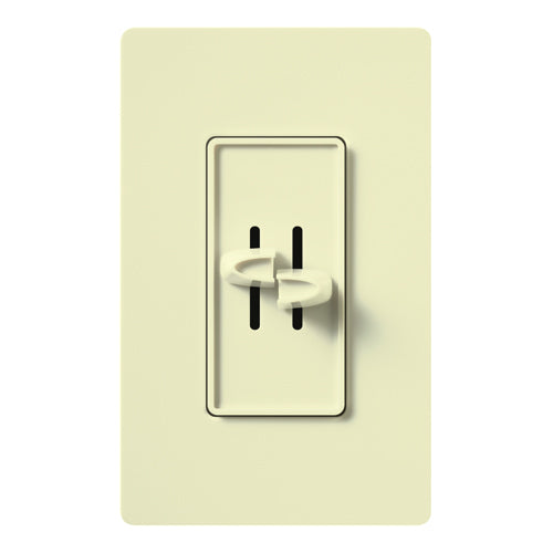 Lutron S2-LFSQ-AL Skylark Dual Slide-To-Off Fan & Light Control, Almond Finish