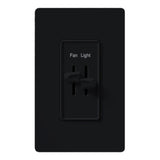 Lutron S2-LFSQ-BL Skylark Dual Slide-To-Off Fan & Light Control, Black Finish