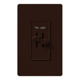 Lutron S2-LFSQ-BR Skylark Dual Slide-To-Off Fan & Light Control, Brown Finish