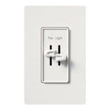 Lutron S2-LFSQ-WH Skylark Dual Slide-To-Off Fan & Light Control, White Finish