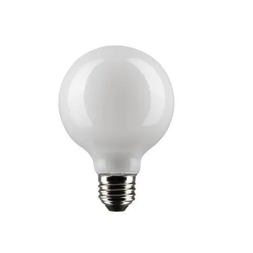 SATCO S21247 LED G25 Bulb, Dimmable, E26, Wattage 6W, Lumens 500 lm, Voltage 120V, Color Temperature 2700K, Frosted - 2 Pack