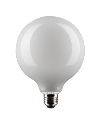 SATCO S21260 8 Watt G40 LED; White; Medium base; 90 CRI; 3000K; 120 Volt Light Bulb