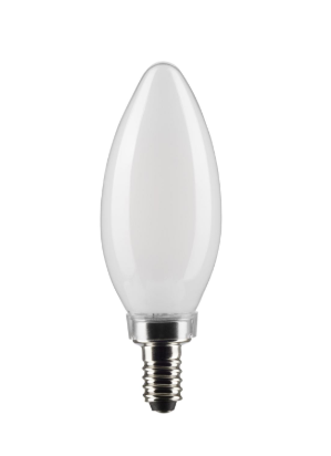 SATCO S21278 5.5 Watt B11 LED; Frost; Candelabra base; 90 CRI; 2700K; 120 Volt Light Bulb