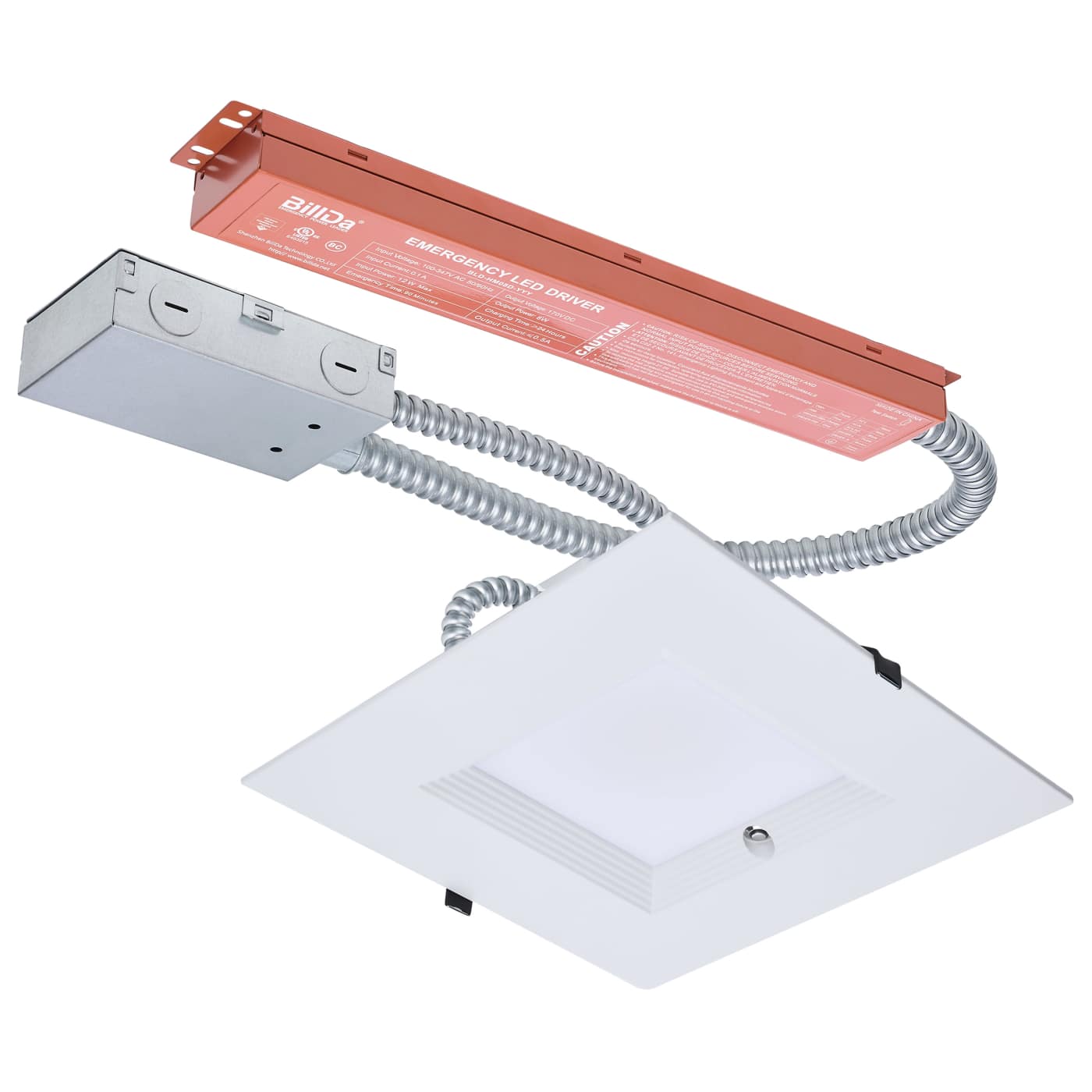 Satco S21615 10-Inch Square LED Downlight 38W 5CCT Dual Dimming with Emergency Battery Backup