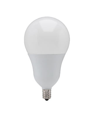 SATCO S21800 6 Watt; A19 LED; 2700K; Candelabra base; 220 deg. Beam Angle; 120 Volt Light Bulb