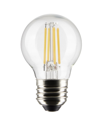 SATCO S21815 4 Watt G16.5 LED; Clear; Medium Base; 2700K; 350 Lumens; 120 Volt; 2-Pack Light Bulb