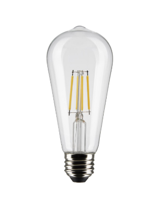 SATCO S21869 5 Watt ST19 LED; Clear; Medium Base; 2700K; 425 Lumens; 2-Pack Light Bulb