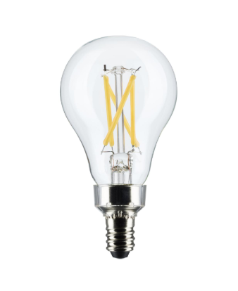 SATCO S21871 5.5 Watt A15 LED; Clear; Candelabra Base; 2700K; 450 Lumens; 2-Pack Light Bulb