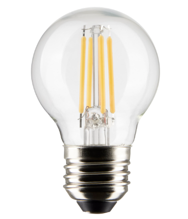 SATCO S21877 4 Watt G16.5 LED; Clear; Medium Base; 5000K; 120 Volt; 2-Pack Light Bulb