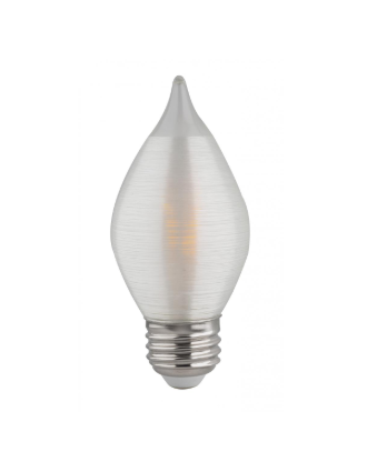SATCO S22713 4 Watt C15 LED; Satin Spun; Clear; Medium base; 2700K; 300 Lumens; 120 Volt; Carded Light Bulb