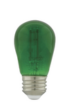 SATCO NUVO S8024 1 Watt; S14 LED Filament; Green Transparent Glass Bulb; E26 Base; 120 Volt; Non-Dimmable; Pack of 4