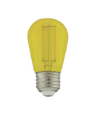 SATCO NUVO S8025 1 Watt; S14 LED Filament; Yellow Transparent Glass Bulb; E26 Base; 120 Volt; Non-Dimmable; Pack of 4