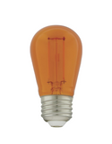 SATCO NUVO S8026 1 Watt; S14 LED Filament; Orange Transparent Glass Bulb; E26 Base; 120 Volt; Non-Dimmable; Pack of 4