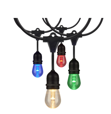 SATCO S8031 24Ft LED String Light 12-S14 lamps 120 Volts RGBW with Infrared Remote