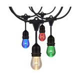 SATCO NUVO S803348Ft LED String Light; 15-S14 lamps; 12 Volts; RGBW with Infrared Remote