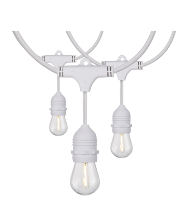SATCO S8038 24Ft LED String Light; Includes 12-S14 bulbs; 2200K; White Cord