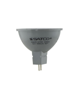SATCO S8605 6.5 Watt; LED MR16; 3000K; 40 deg. Beam Angle; GU5.3 base; 12 Volt AC/DC; Carded Light Bulb