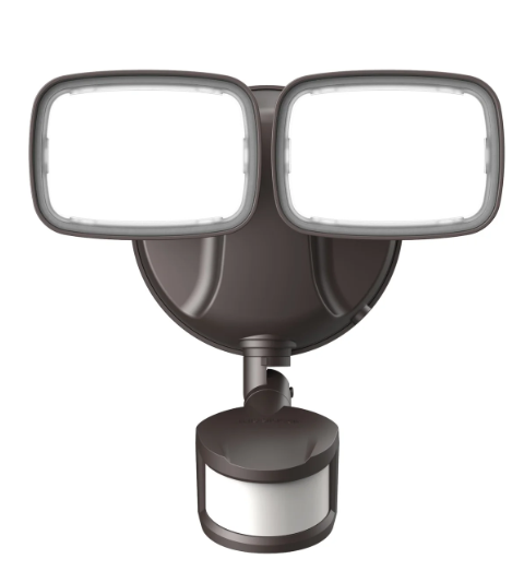 Feit Electric S9.5/1200/850/SOL/BZ 9.5 in. Daylight White (5000K) Bronze Dual Head LED Flood Solar Security Lights with Motion Sensor Color Temperature 5000K, Voltage 120V Pack 1