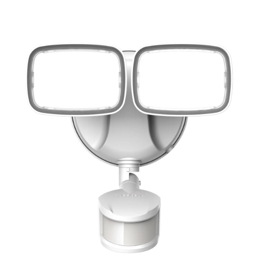 Feit Electric S9.5/1200/850/SOL/WH 9.5 in. Daylight White (5000K) White Dual Head LED Flood Solar Security Lights with Motion Sensor Color Temperature 5000K, Voltage 120V 6 Pack