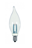 SATCO NUVO S9153 1 Watt LED; CA8; Clear; 2700K; Candelabra base; 120 Volt; Carded Light Bulb