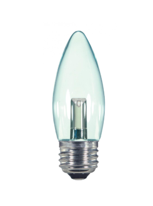 SATCO S9154 1.4 Watt LED; B11; Clear; 2700K; Medium base; 120 Volt; Carded Light Bulb