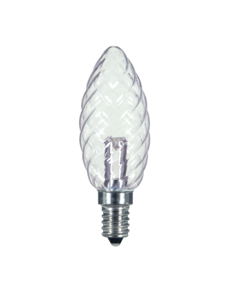 SATCO NUVO S9155 1 Watt LED; BA9 1/2; Clear; 2700K; Candelabra base; 120 Volt; Carded Light Bulb