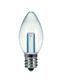 SATCO NUVO S9156 0.5 Watt LED; C7; Clear; 2700K; Candelabra base; 120 Volt; Carded Light Bulb