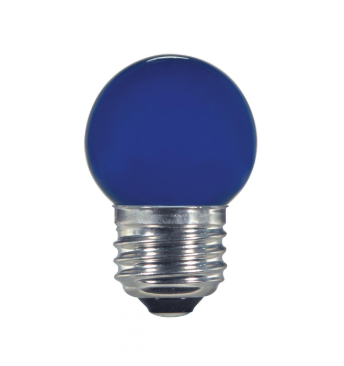 SATCO S9162 1.2 Watt LED; S11; Ceramic Blue; Medium base; 120 Volt; Carded Light Bulb