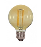 SATCO NUVO S9584 4.5 Watt G25 LED; Amber; Medium base; 2000K; 380 Lumens; 120 Volt Light Bulb