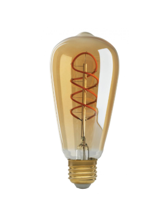 SATCO S9967 4.5 Watt ST19 LED; Amber; Medium base; 2000K; 260 Lumens; 120 Volt Light Bulb