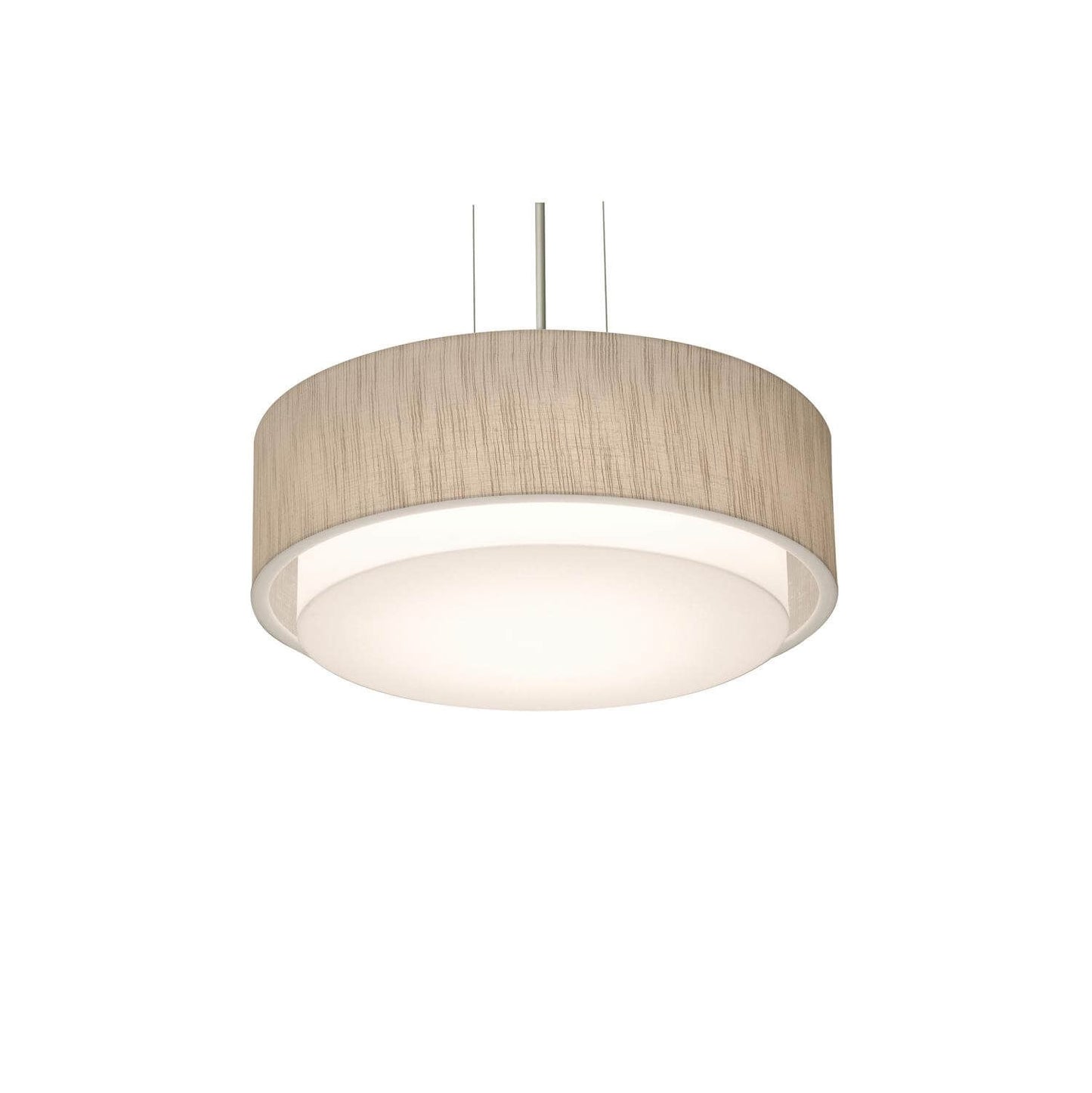 AFX Lighting SAP1614LAJUDBK-JT Sanibel 16 Inch CCT LED Drum Pendant In Black With Jute Shade-White Acrylic Diffuser