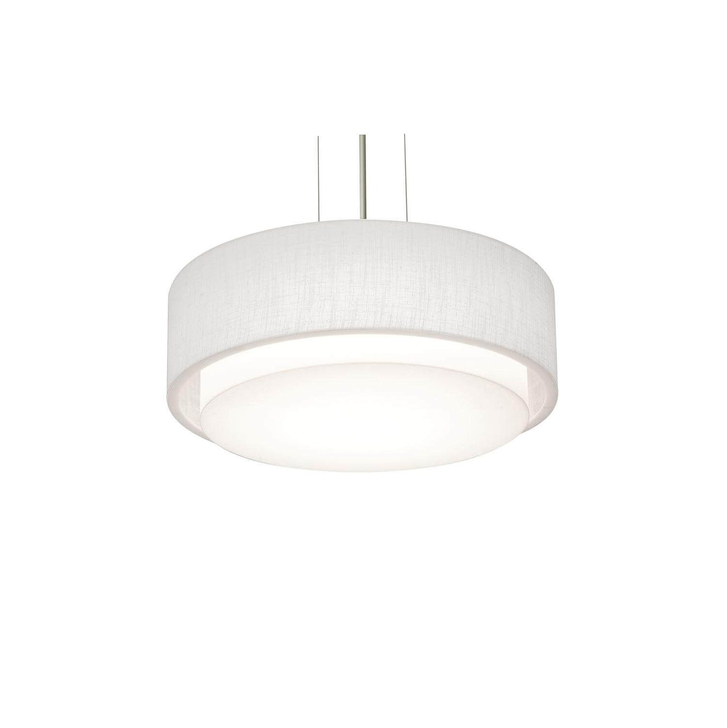 AFX Lighting SAP1614LAJUDBK-LW Sanibel 16 Inch CCT LED Drum Pendant In Black With Linen White Shade-White Acrylic Diffuser