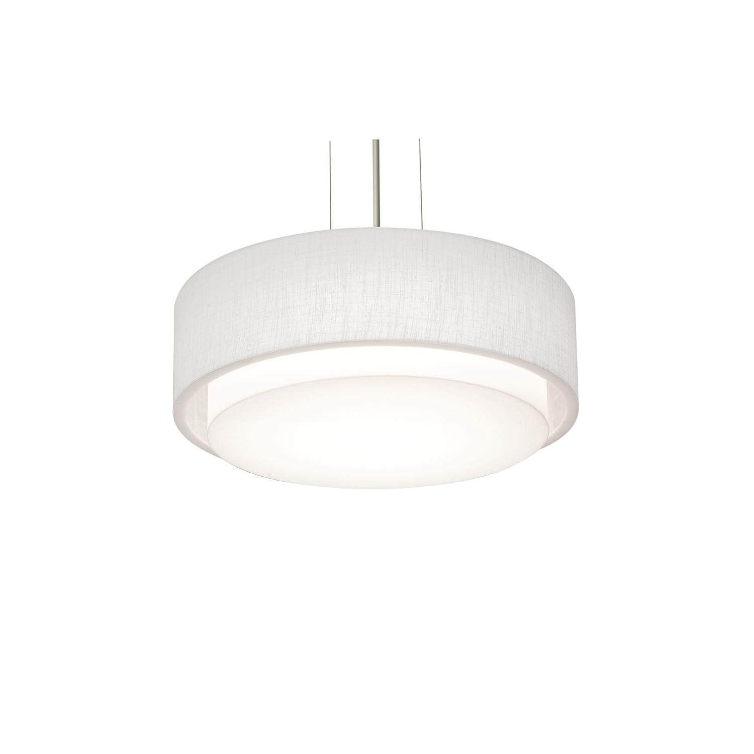 AFX Lighting SAP1614LAJUDBK-LW Sanibel 16 Inch CCT LED Drum Pendant In Black With Linen White Shade-White Acrylic Diffuser
