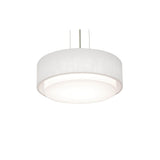 AFX Lighting SAP1614LAJUDBK-LW Sanibel 16 Inch CCT LED Drum Pendant In Black With Linen White Shade-White Acrylic Diffuser