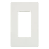 Lutron SC-1-SW Claro 1 Gang Wall Plate for Decorator/Rocker Switches, Satin Snow Finish