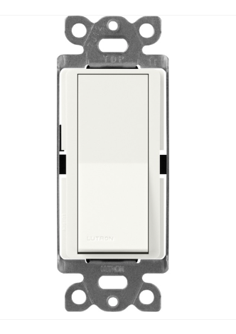 Lutron SC-1PS-GL Claro Single Pole Switch - 15A - Glacier White Finish