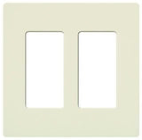 Lutron SC-2-BI Claro Screwless Designer Wall Plate W/Two Gang, Biscuit Finish