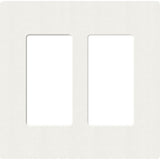 Lutron SC-2-GL Claro Screwless Designer Wall Plate W/Two Gang, Glacier White Finish