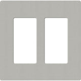 Lutron SC-2-PB Claro Screwless Designer Wall Plate W/Two Gang, Pebble Finish