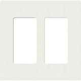 Lutron SC-2-RW Claro Screwless Designer Wall Plate W/Two Gang, Architectural White Finish