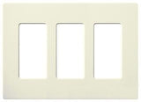 Lutron SC-3-BI Claro Screwless Designer Wall Plate W/Three Gang, Biscuit Finish