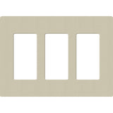 Lutron SC-3-CY Claro Screwless Designer Wall Plate W/Three Gang, Clay Finish