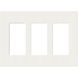 Lutron SC-3-GL Claro Screwless Designer Wall Plate W/Three Gang, Glacier White Finish