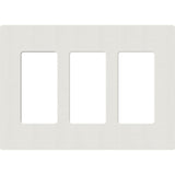 Lutron SC-3-LG Claro Screwless Designer Wall Plate W/Three Gang, Lunar Gray Finish