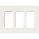 Lutron SC-3-RW Claro Screwless Designer Wall Plate W/Three Gang, Architectural White Finish