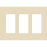 Lutron SC-3-SD Claro Screwless Designer Wall Plate W/Three Gang, Sand Finish